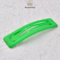 ราคา Korean Glue Dropping Hair Clip Fluorescent Color Edge Clip Rubber Paint Square BB Clip Geoo (27521816891)