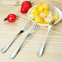 ราคา ส้อมจิ้มผลไม้สแตนเลส วัสดุดีหนา ส้อมผลไม้ เค้กสองฟัน ส้อมขนาดเล็กแบบตะวันตกบนโต๊ะอาหาร Geoo (27921052596)
