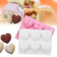 ราคา แม่พิมพ์ซิลิโคน ทรงสี่เหลี่ยมผืนผ้า รูปหัวใจ 3D 6 ช่อง สําหรับทําคัพเค้ก มูส ช็อคโกแลต DIY Geoo (29672925597)