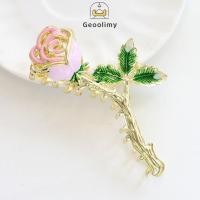 ราคา Sweet Temperament French style Hair Accessory Rose Flower Hair Clip Geoo (28229170680)