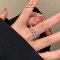 ราคา Women Fashionable Personalized Open Ring Double Layered Star Pearl Ring Adjustable Ring Geoo (27479169963)