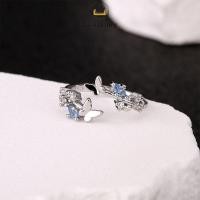 ราคา Butterfly Blue Diamond Ring Couple Gift High end Light Luxury Fashionable Opening Ring Geoo (29729179739)