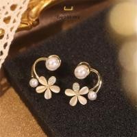 ราคา 925 Silver Needle Fish Tail Pearl 2021 New Trendy Elegant Stud Earrings Fashion Geoo (29279178430)