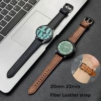ราคา 20 มม 22 มม ไฟเบอร์สายหนังสําหรับ Samsung Galaxy Watch 6 5 4 6Classic 4Classic Huawei Watch 3Pro GT4 3Pr หนัง universal สายคล้อง (29853886206)