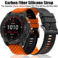 ราคา 22 มม 26 มม คาร์บอนไฟเบอร์สายรัดซิลิโคนสําหรับ Garmin Fenix 7X 7 Pro Epix Pro Gen2 47 มม 51 มม QuickFit Garmin Fenix 6 6X Pro 5X Plus Two Tone สายรัดข้อมือพื้นผิว (27511010207)