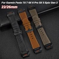 ราคา 22 26 มม QuickFit สายหนังสําหรับ Garmin Fenix 7 7X Pro 6 6X GPS 5 5X Plus 3HR Enduro2 Epix Gen 2 instinct 2X 965 สร้อยข้อมือ (25934747183)