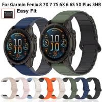 ราคา สร้อยข้อมือแม่เหล็กซิลิโคนสําหรับ Garmin Fenix 8 7X 7 7S สายนาฬิกาสําหรับ Fenix 5X 5S Plus 3HR ข้อมือ 20 มม 22 มม 26 มม QuickFit (25538214202)