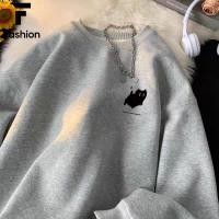 ราคา เสื้อสเวตเตอร์ผู้หญิง เสื้อแขนยาว โอเวอร์ไซซ์์ unisex สไตล์เกาหลี (27393140386)