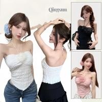 ราคา เสื้อเกาะอกผูกคล้องคอ แถมเข็มกัดดอกไม้ ผ้าไหมพรม 3สี 09008 C Qingsun (40957419603)