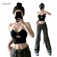 ราคา เสื้อแฟชั่น เซ็กซี่ เสื้อคล้องคอ ไม่มีฟองน้ำ เว้าเอว สีดำพื้นๆ เซ็กซี่เร้าใจ ใส่สบายสุดๆ รัดตามตัว FY1165 (43412900789)