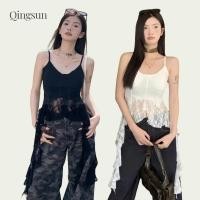 ราคา เปิดไหล่ เซ็กซี่ เสื้อสายเดี่ยว มีฟองน้ำ ใส่สบาย ดีเทลแต่งปลายลูกไม้ เซ็กซี่เบาๆ ผ้าใส่สบาย FY2235 Qingsun (43761175945)