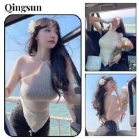 ราคา เสื้อแฟชั่น ผ้าใส่สบาย เซ็กซี่ เสื้อคล้องคอไหมพรม ดีเทล เว้าหลังโชหลังสุดเซ็กซี่ 83306 (40865161358)