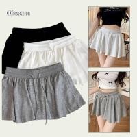 ราคา กระโปรงสั้นเชือกรูดกีฬาสีขาวสำหรับผู้หญิงฤดูร้อนเอวสูงแฟชั่นกระโปรงทรงเอ FY2871 Qingsun (43107777120)