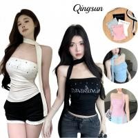 ราคา เสื้อยืดคอกลม เกาะอก เสื้อเกาะอกเสริมฟองน้ำ น่ารักมาก สีพาสเทล แถมสายคล้องคอเก๋ไม่ไหว หลากสี FY943 (40968541385)