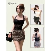 ราคา เซ็กซี่ คล้องคอ เสื้อครอปลูกไม้ผูกโบว์คอ มีซับในส่วนอก คล้องคอ เสื้อลูกไม้ FY2255 Qingsun (44409107548)