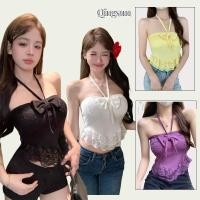 ราคา เสื้อเกาะอก สีพาสเทล มีฟองน้ำ แต่งสายคล้องคอเพิ่มน่ารัก น่ารักคาวาอี้ FY1847 Qingsun (43807469268)