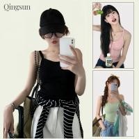 ราคา เสื้อกล้าม ผ้าใส่สบาย เสื้อสายเดี่ยว มีฟองน้ำในตัว สีพาสเทล FY1019 H Qingsun (42760091129)