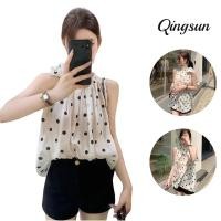 ราคา Qingsun เสื้อแขนกุด เซ็กซี่ เสื้อแขนกุด ลายตุด ผ้าซีทรู สีครีม น่ารักๆ ผ้าทิ้งตัว FY2916 (42219371276)