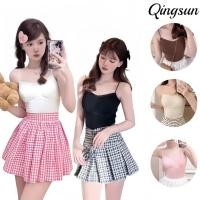 ราคา Qingsun สายเดี่ยว เสื้อสายเดี่ยวเสริมฟองน้ำ เกาหลีๆเกาหลีสไตล์สีพาสเทล FY705 (41919381252)