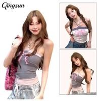 ราคา Qingsun เสื้อกล้าม สายเดี่ยว ดีเทลลายโบว์ คล้องคอ เปิดไหล่ เข้ารูป สไตล์เกาหลีa (41475992982)