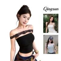ราคา Qingsun เซ็กซี่ เสื้อรัดรูปผู้หญิง เสื้อยืดปาดไหล่ แผงลูกไม้ ดีไซน์เก๋ไก้และเซ็กซี่ รุ่นใหม่ฤดูร้อน FY10113 (40372280158)
