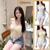 ราคา สไตล์ลำลอง เซ็กซี่ คล้องคอ เสื้อเกาะอกไหมพรม แต่งสายคล้องคอ ผ้านุ่มนิ่ม ทรงรัดตัว สีครีม Y0907 (29890146913)