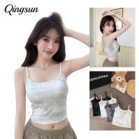 ราคา Qingsun เสื้อกล้าม สายเดี่ยว เสื้อสายเดี่ยว สไตล์เกาหลี มีฟองน้ำในตัว สีพื้นลายมัดย้อน ใส่ได้ทุกวัน FY311 1 (25097412161)