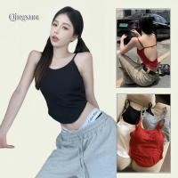 ราคา เสื้อครอปสายเดี่ยวผ้าร่องแฟชั่น แต่งดีเทลโชว์หลัง FY3318 1 Qingsun (42007627516)