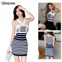 ราคา เซ็กซี่ เสื้อกล้ามลายทาง เดรสลายทาง ผ้าไหมพรม ลายทหารเรือหญิง ผ้าใส่สบาย 68203 68203 1 (40517477678)