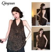 ราคา Qingsun สไตล์เกาหลีa เสื้อกล้าม ดีเทลลายเสื้อผ้าพริ้วทิ้งตัวสีน้ำตาลเกาหลีคาวาอี้ น่ารักมาก FY2962 (28492921183)