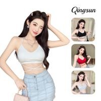ราคา Qingsun สายเดี่ยว เซ็กซี่ เสื้อสายเดี่ยว ทรงครอปสั้น สีสดใสยิดพอดีตัว เสริมฟองน้ำเกาหลีสไตล์ FY887 (42372102908)