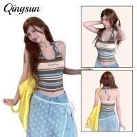 ราคา Qingsun เสื้อสายเดี่ยวถักคอห้อยผู้หญิง ลายทางสีเขียว เข้ารูปเซ็กซี่ แฟชั่นไม่เหมือนใคร เหมาะกับฤดูร้อน 19197 0 (52407319541)