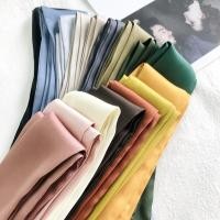 ราคา ผ้าพันคอไหมสีพื้นยาวพิเศษ 2 เมตร ผ้าพันคอคอแบบฝรั่งเศสที่หรูหรา อุปกรณ์เสริมโบว์ ที่คาดผมบาง ริบบิ้นกระเป๋า (27328980918)