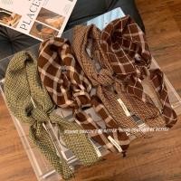 ราคา ผ้าพันคอไหมลายสก๊อต สไตล์เกาหลี อเนกประสงค์ พันคอนอนพักหรือคลุมไหล่ (52506167634)