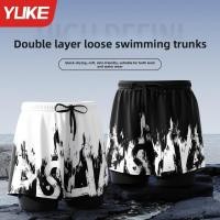 ราคา YUKE Mens กางเกงว่ายน้ํา 2026 ใหม่ทรงหลวมขนาดใหญ่สองชั้นไม่ซีทรูกางเกงขาสั้นว่ายน้ําแห้งเร็วพร้อมซับตาข่ายสําหรับผู้ใหญ่สระว่ายน้ําชายหาด YK110 (50207378524)