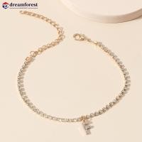 ราคา DFS จี้ตัวอักษรสร้างสรรค์พร้อมพลอยเทียม ประกอบด้วยสร้อยข้อเท้าโลหะเงางาม เครื่องประดับเสริมสไตล์ (46155064088)
