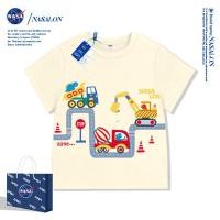 ราคา เสื้อยืดแขนสั้นเด็กชาย ลายการ์ตูนรถ ผ้าฝ้าย สบายในฤดูร้อน (55255485466)