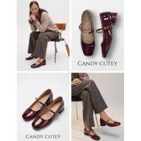 ราคา Candy Cutey Glossy Mary Jane หนังแก้วเงาสวย หัวเหลี่ยมเรียบหรู สายคาดโลหะ ใส่สบาย (46006548069)