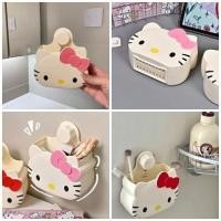 ราคา กล่องเก็บของติดผนังลวดลายน้องแมวการ์ตูน กล่องจัดระเบียบบ้านน้ำ กล่องใส่แปรงแต่งหน้าบนโต๊ะ (48556492872)