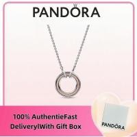 ราคา สร้อยคอเงินสเตอร์ลิง S925 แบบทูโทนและปาวเว่ สำหรับผู้หญิง ออกแบบโดย Pandora รหัส 382772C01 (56801474630)