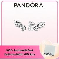 ราคา ต่างหูเงินแท้ ส925 สำหรับผู้หญิง ออกแบบเหมือนปีกนางฟ้าจาก Pandora หมายเลข 298501C01 (57006896463)