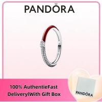 ราคา แหวนเงินสเตอร์ลิง S925 สำหรับผู้หญิง ออกแบบเหมือน Pandora ME กะทัดรัดด้วยลายปัดและสีแดง หมายเลข 192528K01 (47507100195)