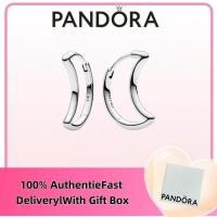 ราคา ดิวตี้ฟรี แหวนและต่างหู Pandora สเตอร์ลิงซิลเวอร์ s925 ลายห่วงดวงจันทร์ ของขวัญพิเศษ (29893596804)