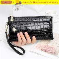 ราคา ไดนา กระเป๋าสตางค์สุภาพสตรี แฟชั่นหนังผู้หญิงกระเป๋าสตางค์ยาว ออกแบบกระเป๋าสีแดงกระเป๋าจระเข้กระเป๋าสตางค์ซิปคู่กระเป๋าคลัทช์ (50307298986)