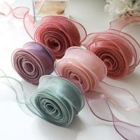 ราคา ริบบิ้นผ้าโปร่ง ริบบิ้นคลื่น หน้ากว้าง4cm ยาว10m ริบบิ้นผ้าแก้ว ริบบิ้นห่อเค้กDIY (29130498563)
