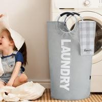 ราคา ตะกร้าซักผ้า ผ้าออกซ์ฟอร์ด กันน้ํา ขนาดใหญ่พิเศษ 90 ลิตร พับได้ สําหรับใส่เสื้อผ้าใช้แล้ว (40027315881)