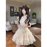 ราคา ชุดดอกไม้หวานสไตล์ย้อนยุคฝรั่งเศส เอวแคบและสูง ลดราคาLimited Time (41128641504)