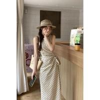 ราคา กระโปรงลายจุดแขนกุด สไตล์ใหม่สำหรับฤดูร้อน ทรงเอ ยาว (53306616525)