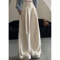 ราคา ชุดสูทผู้หญิงเอวสูง แบบขากว้าง ผ้าม่านความรู้สึกจีบ สวมใส่ง่ายและเข้ากันได้ทุกลุค ในซัมเมอร์นี้ (52057359596)