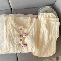 ราคา จํากัดเวลา Seckill ชุดนอนพร้อมแผ่นรองหน้าอกผู้หญิง Double layer Gauze Loungewear ชุดนอนผู้หญิงฤดูใบไม้ร่วงฤดูหนาวแฟนสูทนักศึกษาวิทยาลัยยาว (49857292180)